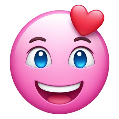 smiling face with heart-eyes but the hearts are blue and pink sticker