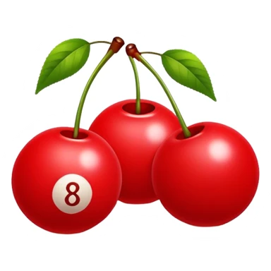 Two red  8 balls cherries  sticker