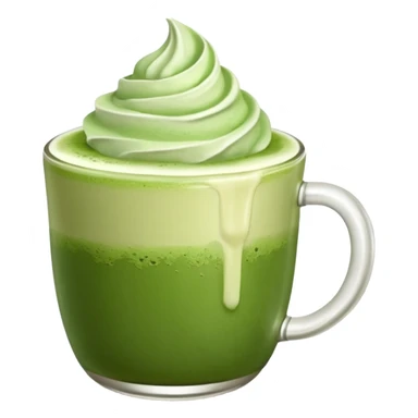 Matcha latte with foam sticker