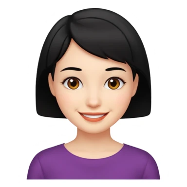 mujer pelo negro muy corto sticker