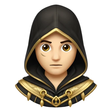 Assassin creend emoji in gold and black shaddow  sticker