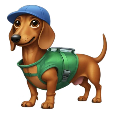 dachshund in a dinosaur costume sticker