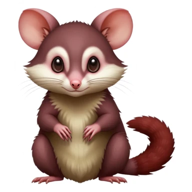 Dark Brownish red soft natural realistic romantic vintage antique divine beautiful elegant pretty precious cute young youthful  Fakémon-Pokémon-alien-opossum-feline-rodent-hybrid-creature (full body) sticker