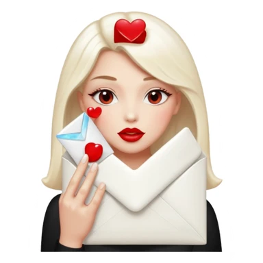 a beautiful loving kiss on it lipstick white opal envelope sticker