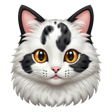 Cute cat black and white stain like a cow sticker