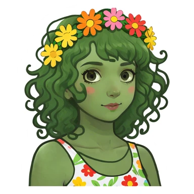 curly haired girl  sticker