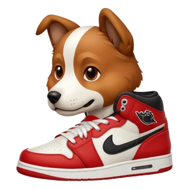 dog with jordans (shoes) sticker