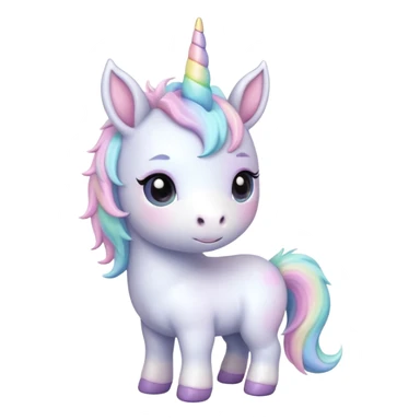 baby unicorn, chibi full body sticker