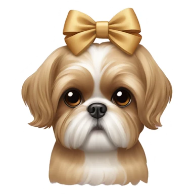 light brown shihtzu with a bow in her head sticker