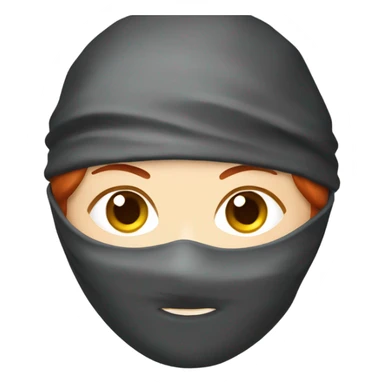 female caucasian red haired ninja with face covered sticker
