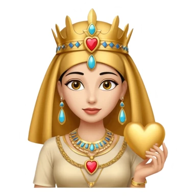 Queen of ancient Egypt holding heart  sticker
