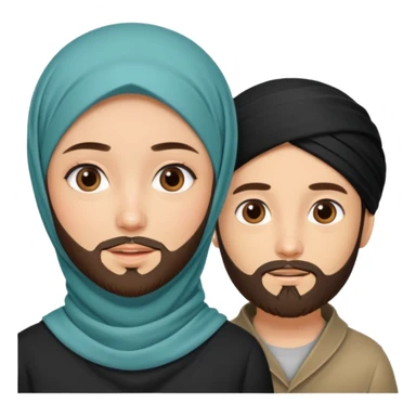 Hijabi girl with beard boy sticker