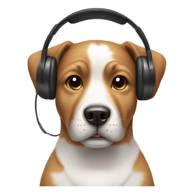 Dog with headphones sticker