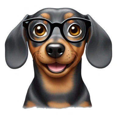 Dapple dachshund with glasses  sticker