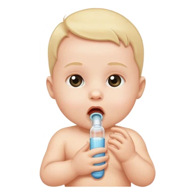 bebe com tubo na garganta sticker