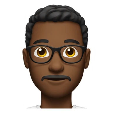 muscular young man with round glasses, dark skin and short beard sticker