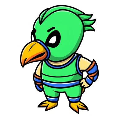 Louisiana themed luchador mask with pelican and bayou design sticker