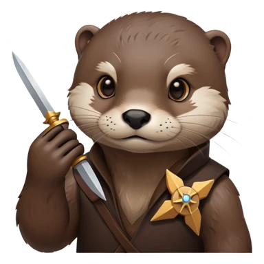 🦦 with shuriken in hand sticker