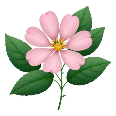 Aesthetic flowers and plants growing from the ground in colours of soft pink matching the deep green leaves (to describe/match with the word flourish) sticker