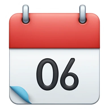 calendar showing the number 1, simple and clear sticker