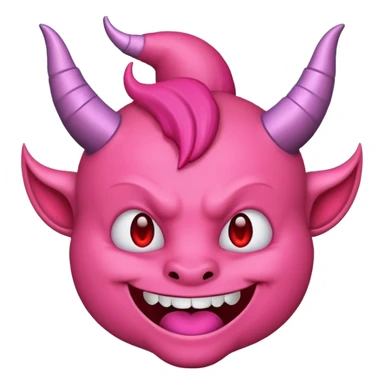 Devil emoji but pink sticker