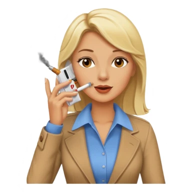 Hot blonde running late smoking cigarettes on the phone sticker