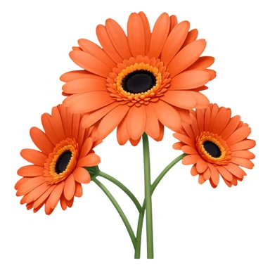 single Coral Gerbera Daisy, straight stem sticker
