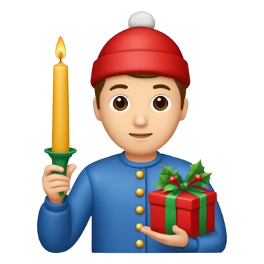 man holding christmass ornamented candle sticker