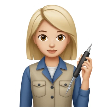 hairstylist female wearing casual clothes sticker