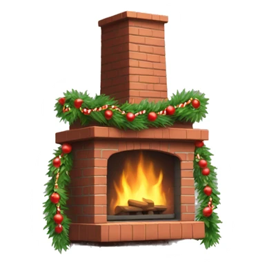 Chimney with Christmas garlands  sticker
