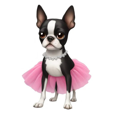 Boston terrier wearing tutu sticker