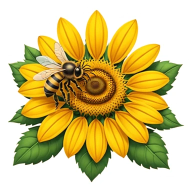  girasol y una aveja grande sticker