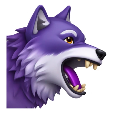 Wolf eating an eggplant sticker