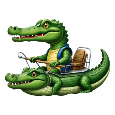 An alligator riding an airboat sticker