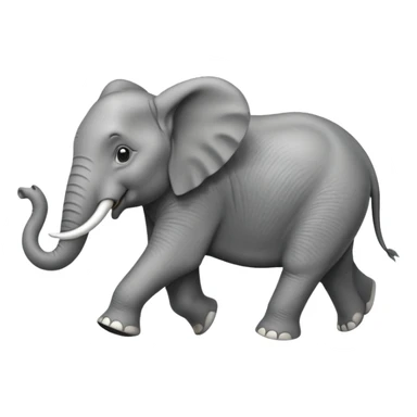 High resolution of a running elephant sticker