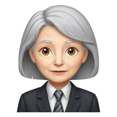 old women in suit with Necktie sticker
