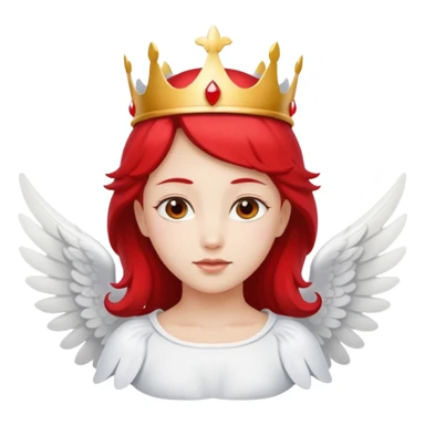 an angel with a red crown on his head, 4 wings sticker