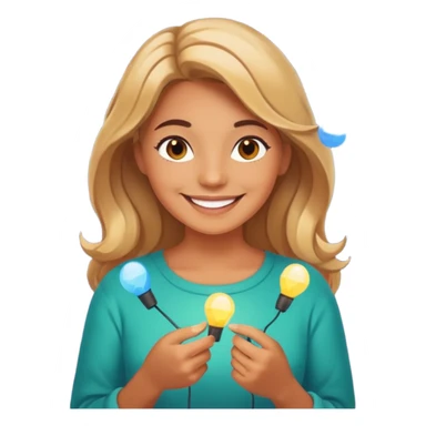 woMan posing with lights sticker