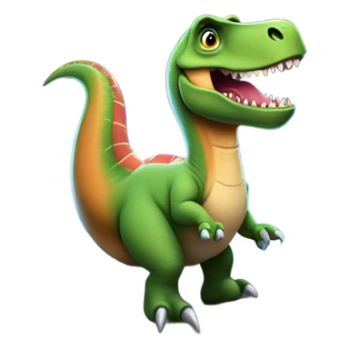 Dinosaur flying apollo spaceship sticker