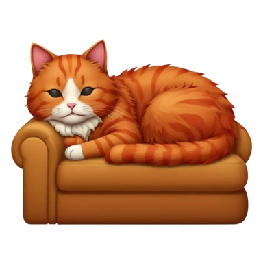 Red Cat sleeping in the couch ￼  sticker