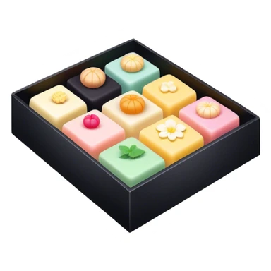 Black box of wagashi with dividers sticker