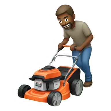 Man mowing lawn sticker