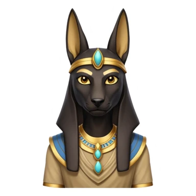 Ancient style casually adorned anubis formally posed  sticker