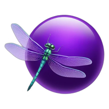 dragonfly inside a purple orb sticker