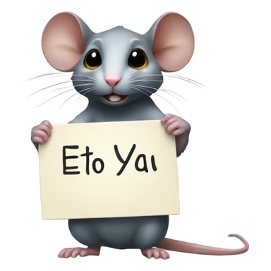 A rat holds a sign with the inscription "ETO YA" sticker