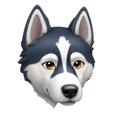 husky avec plien de coeurs sticker