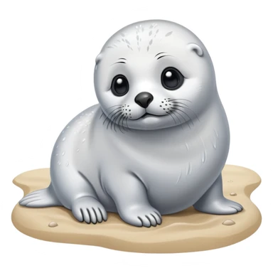 Train a harp seal at beach  sticker