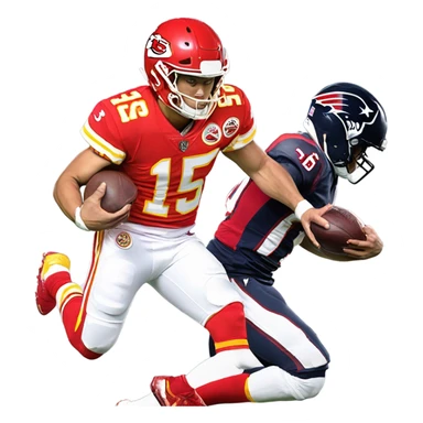 Patrick Mahomes being sacked by a Houston Texans player sticker