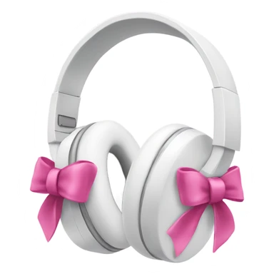 White headphones with pink bows sticker