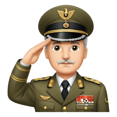 40s german dictator with uniform saluting sticker